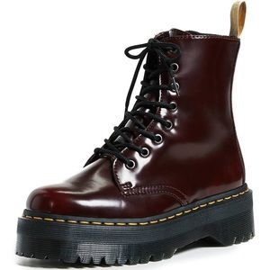 Dr. Martens Vegan Jadon II platform boots in cherry red